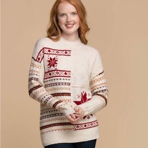 American Eagle  Cable Knit Christmas Sweater  Fair Isle